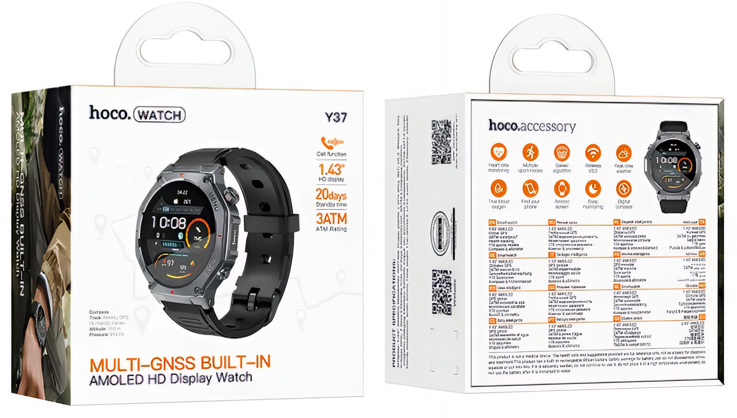 HOCO Y37 Call Smartwatch, Black
