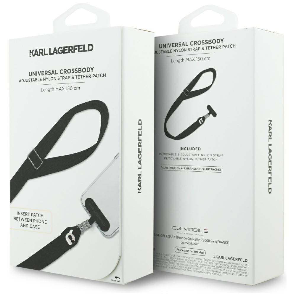 Karl Lagerfeld Karl Metal Logo telefonpánt, Fekete
