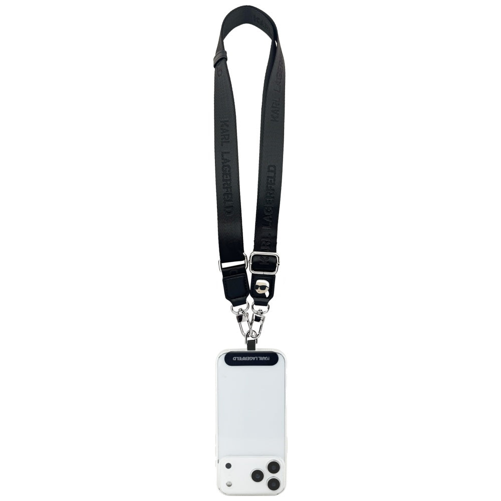 Karl Lagerfeld Karl Metal Logo telefonpánt, Fekete