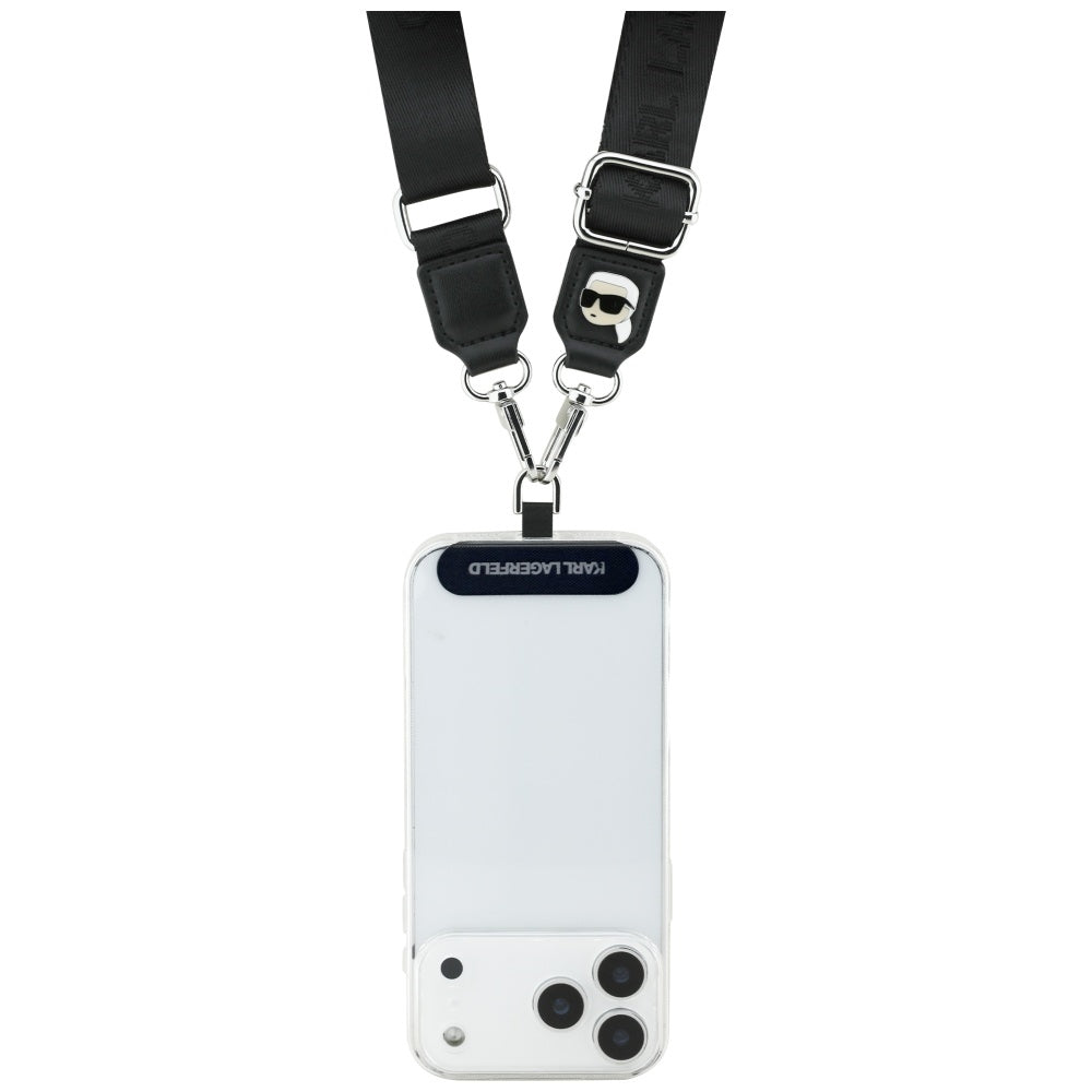 Karl Lagerfeld Karl Metal Logo telefonpánt, Fekete