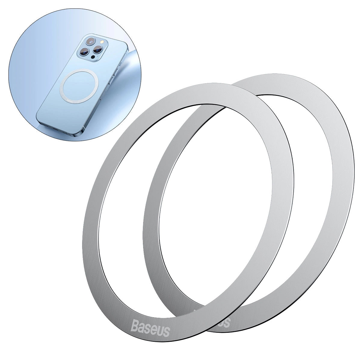 Baseus Halo Metál Matrica, 2 darabos készlet, Ezüst PCCH000012