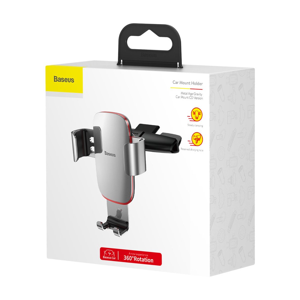 Baseus Metal Age Gravity Car Mount, Universal, Silver SUYL-J0S