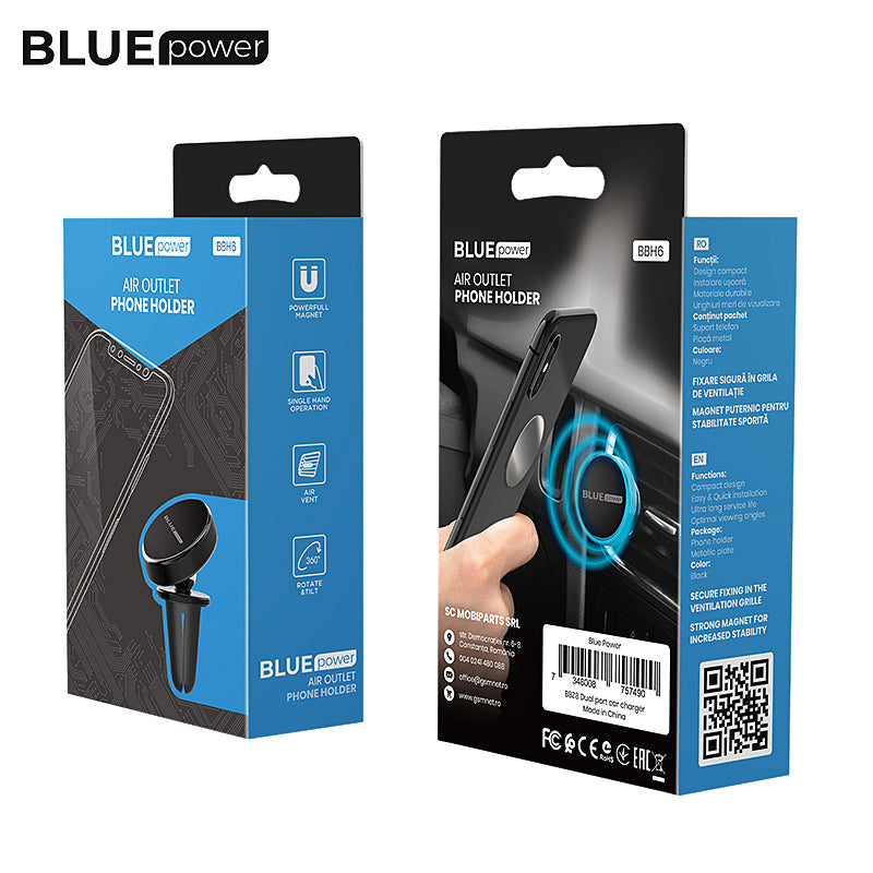 BLUE Power mágneses autós autós tartó BBH6, univerzális, fekete