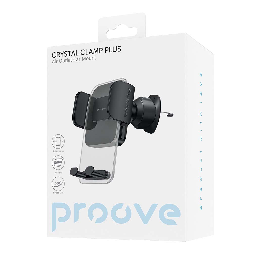 Proove Crystal Clamp Plus Vent autós tartó, 4.7inch - 6.9inch, fekete CHCCP0000001