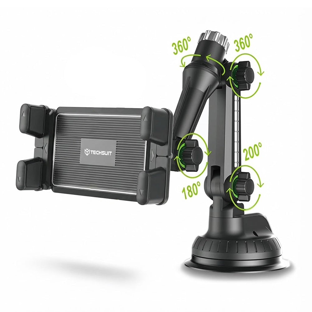 Techsuit ST1 Car Holder for Phone / Tablet, 4.7inch - 12.9inch, Black