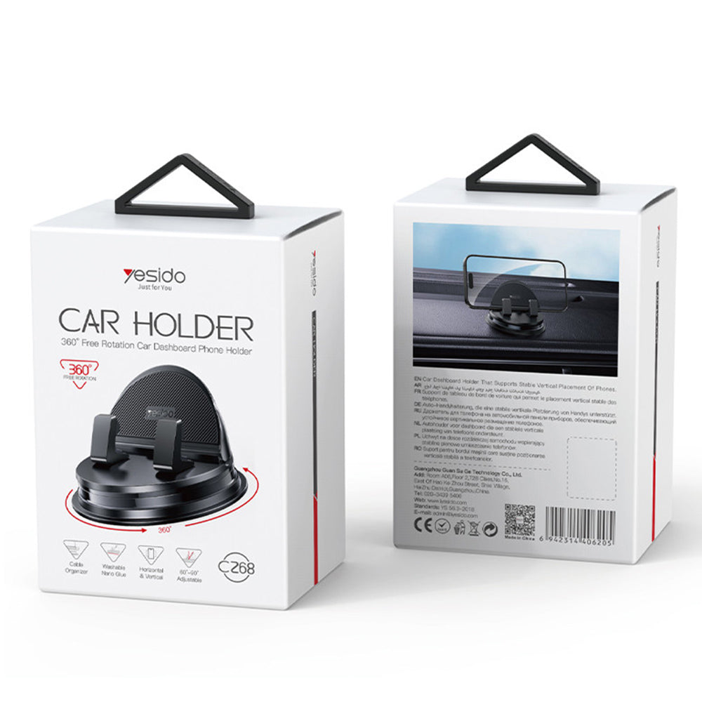 Auto tartó Yesido C268, 4inch - 8inch, Fekete