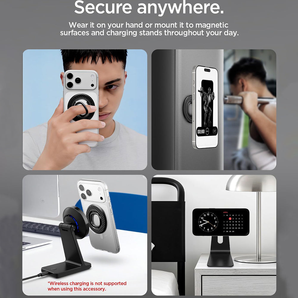 Spigen O-Mag OM106 Gyűrűtartó, Univerzális, Fekete AMP09334