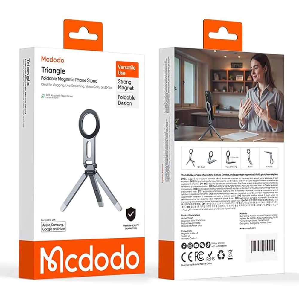 Mágneses McDodo TB-6210 tartó, Univerzális, Szürke