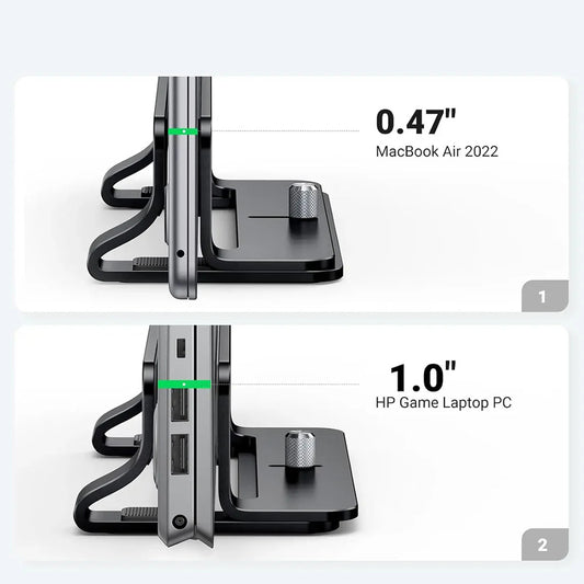 UGREEN LP258 (25706) függőleges laptop tartó 12mm - 26mm vastagságú laptopokhoz, Fekete