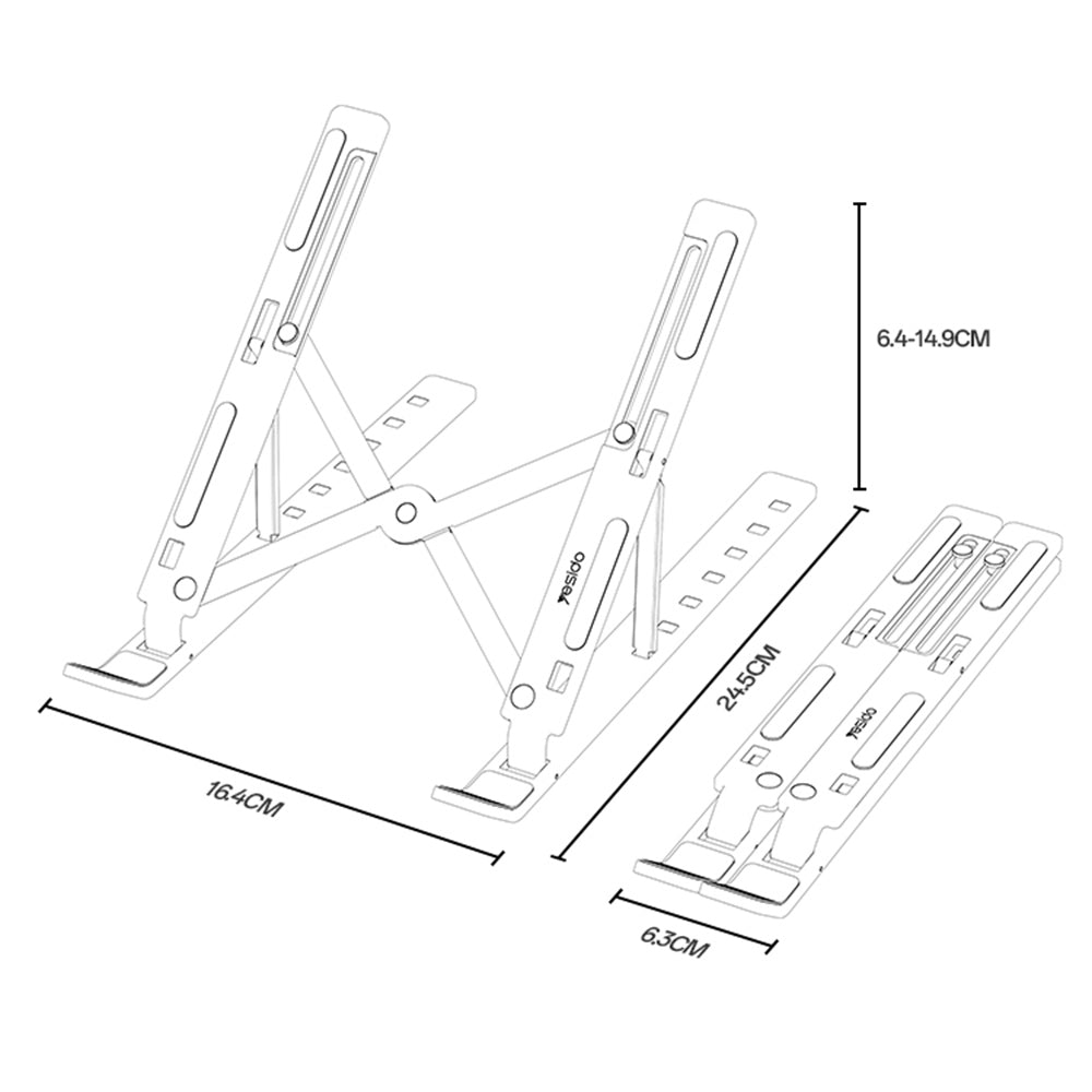 Yesido LP07 laptop tartó 13 hüvelyk - 20 hüvelyk, Ezüst