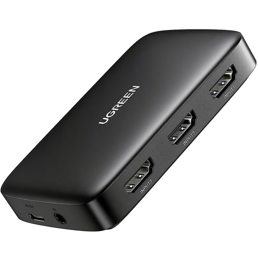 Videokapcsoló UGREEN CM332, 3 x HDMI - HDMI, Fekete