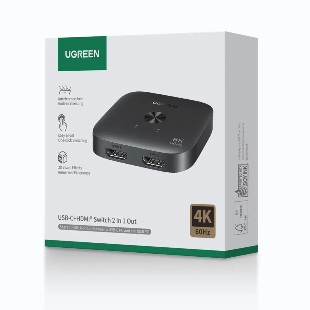 Switch Video HDMI UGREEN 65877, Fekete