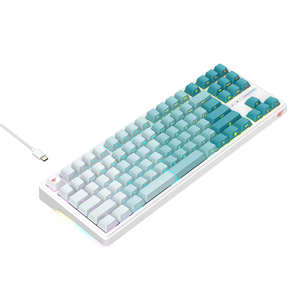 Gaming billentyűzet Wired USB HAVIT KB901L, RGB, 1.8m, Fehér Zöld