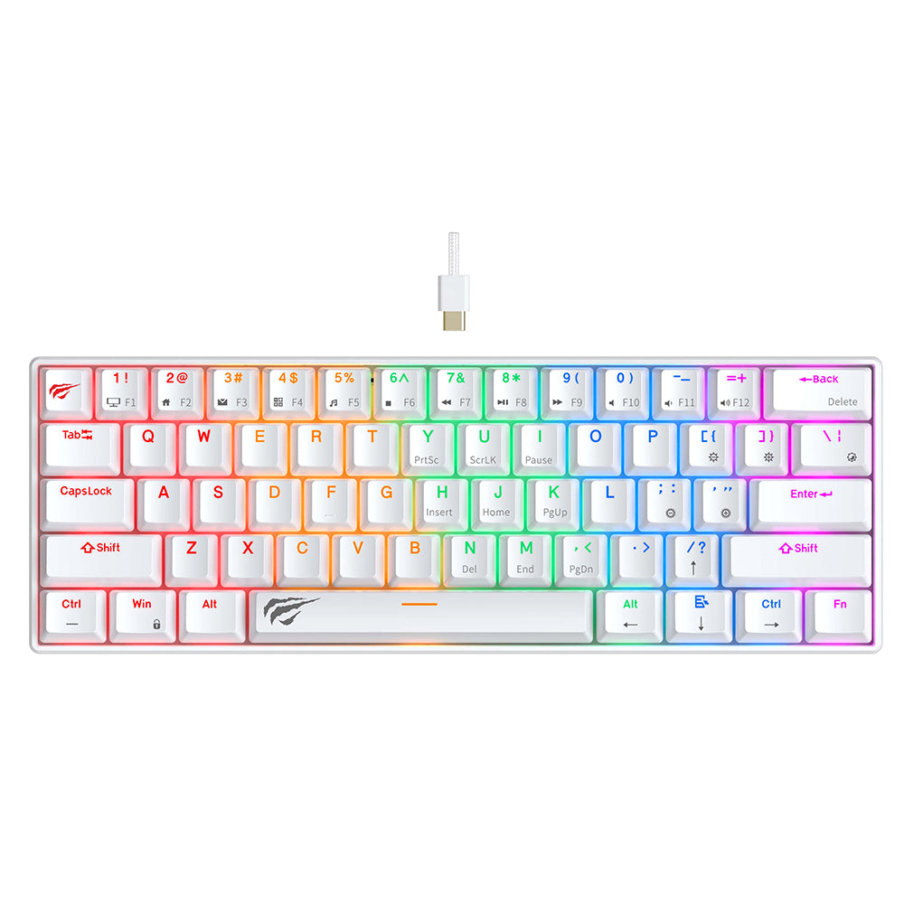 HAVIT KB903L vezetékes USB gamer billentyűzet, RGB, 1,8 m, fehér