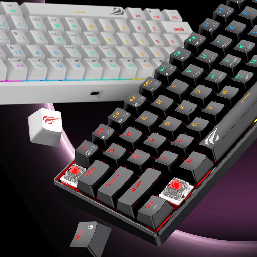 Vezetékes Gaming Billentyűzet USB HAVIT KB903L, RGB, 1,8m, Kék Fehér