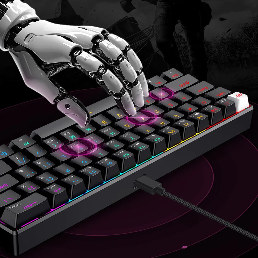 Vezetékes Gaming Billentyűzet USB HAVIT KB903L, RGB, 1,8m, Kék Fehér