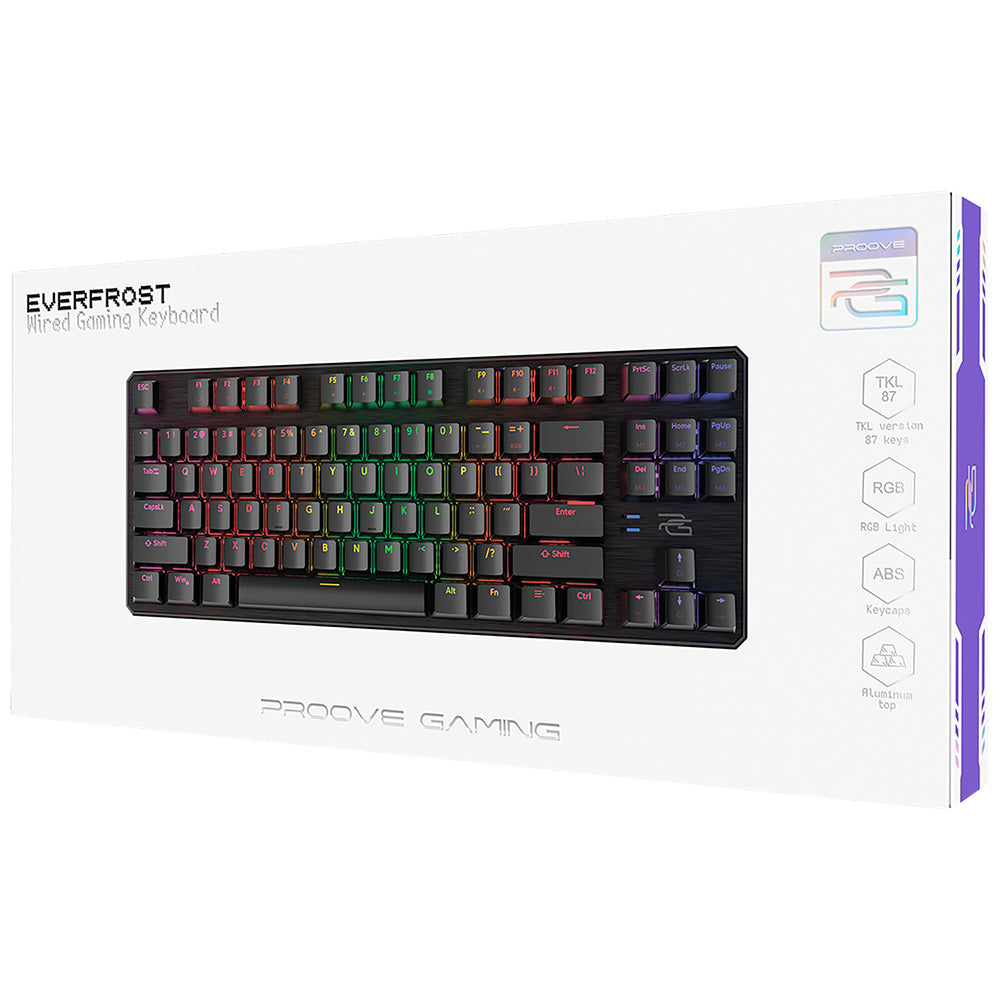 Gaming billentyűzet Wired USB Proove Everfrost, RGB, 1.8m, Fekete CKEVEN00000401