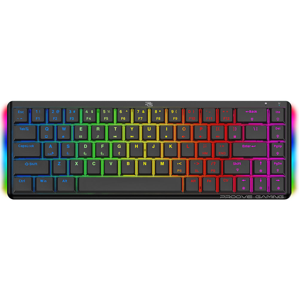Proove AFK vezeték nélküli gaming billentyűzet, RGB, BT / Wi-Fi / Vezetékes, 1.5m, Fekete WKAFKEN22001
