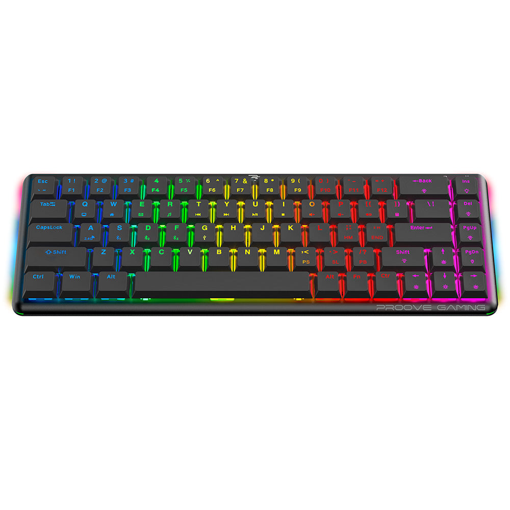 Proove AFK vezeték nélküli gaming billentyűzet, RGB, BT / Wi-Fi / Vezetékes, 1.5m, Fekete WKAFKEN22001