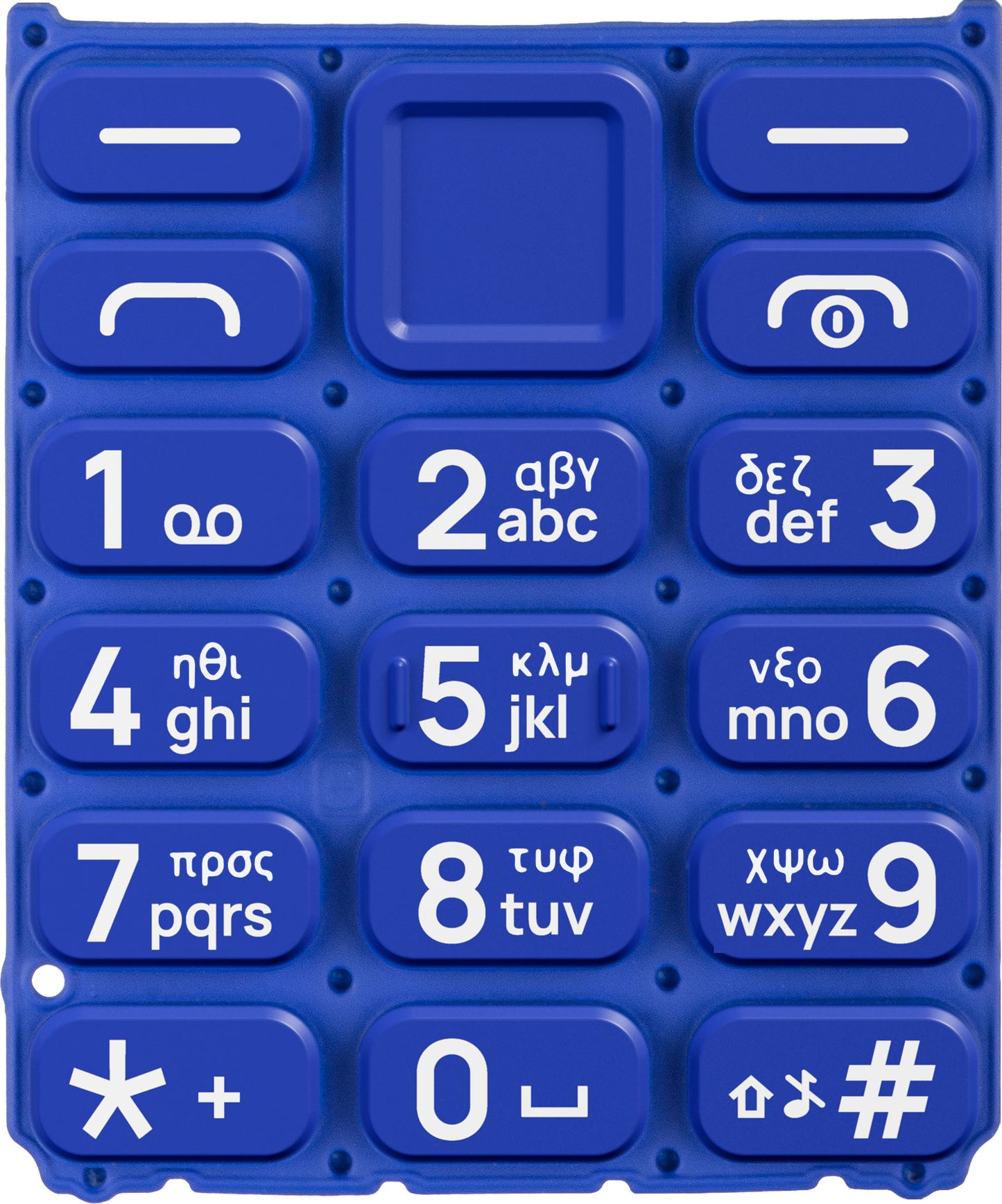 Görög billentyűzet HMD 105 / Nokia 105 (2024) készülékhez, kék
