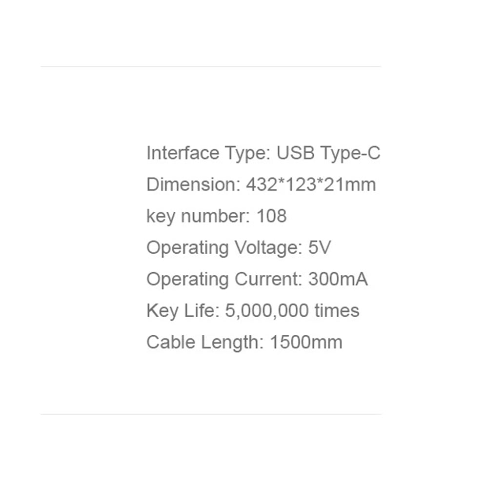 Wired USB billentyűzet HAVIT KB252, USB-C, 1,5m, Fekete