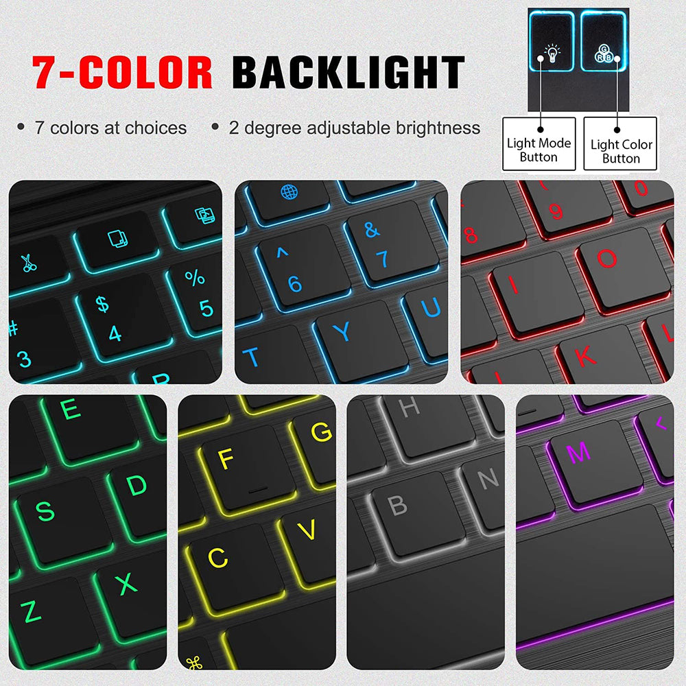 Techsuit WK1 vezeték nélküli billentyűzet, RGB, fekete