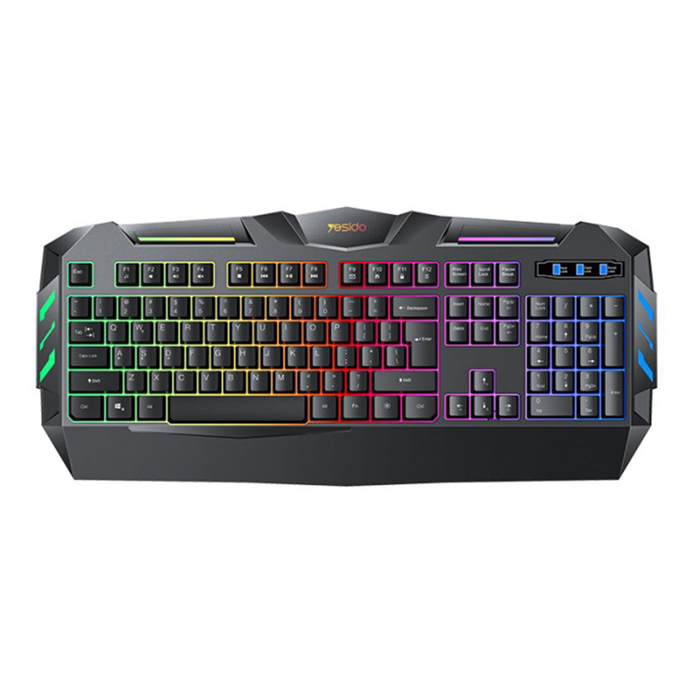 Yesido KB21 vezeték nélküli billentyűzet, RGB, 1,5m, fekete