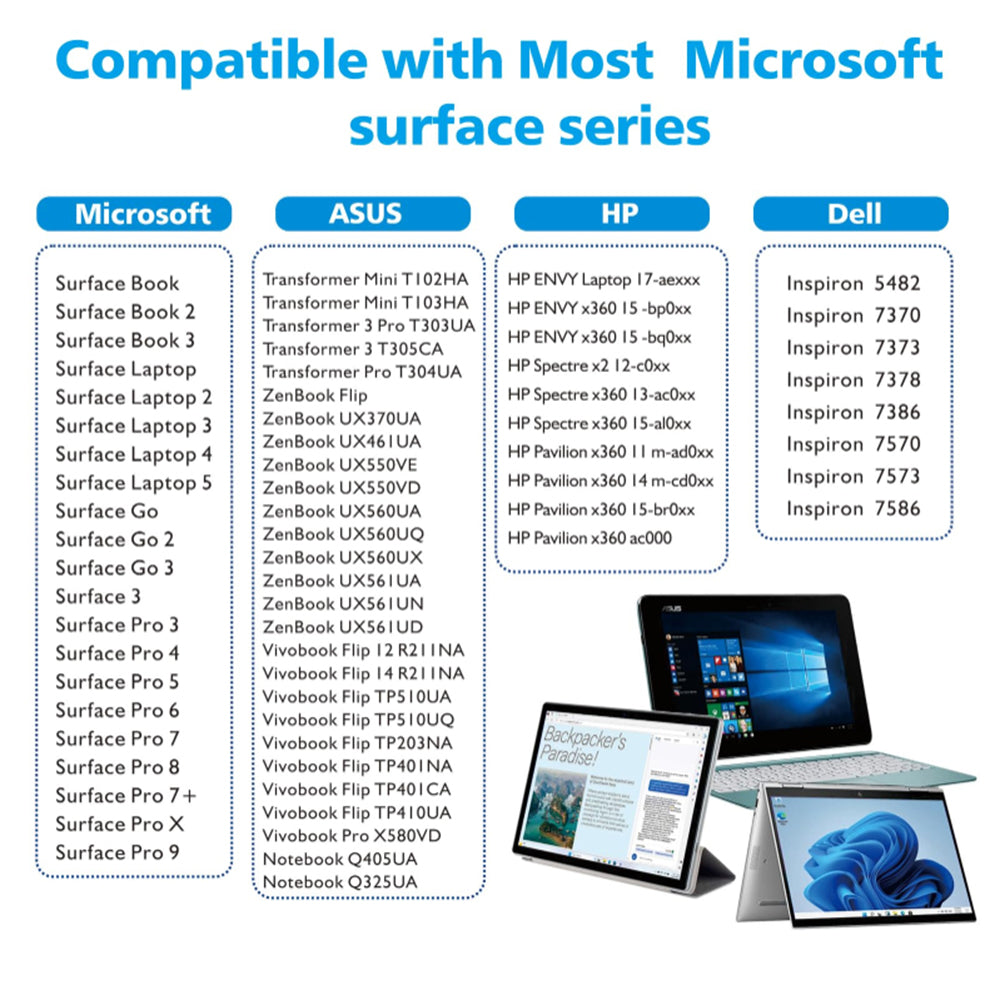 Touch Pen Techsuit F97 a Microsoft Surface-hez, Aktív Változat, Fekete