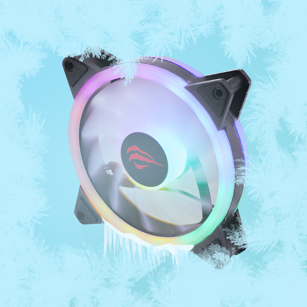 HAVIT F2089 ventilátor, RGB, 1200RPM, 35dB, 1,32W, Fekete