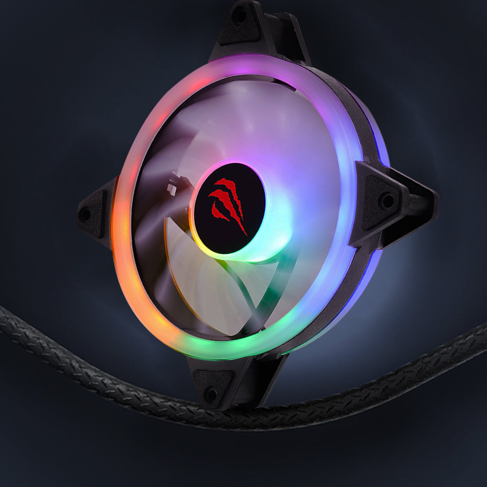 HAVIT F2089 ventilátor, RGB, 1200RPM, 35dB, 1,32W, Fekete