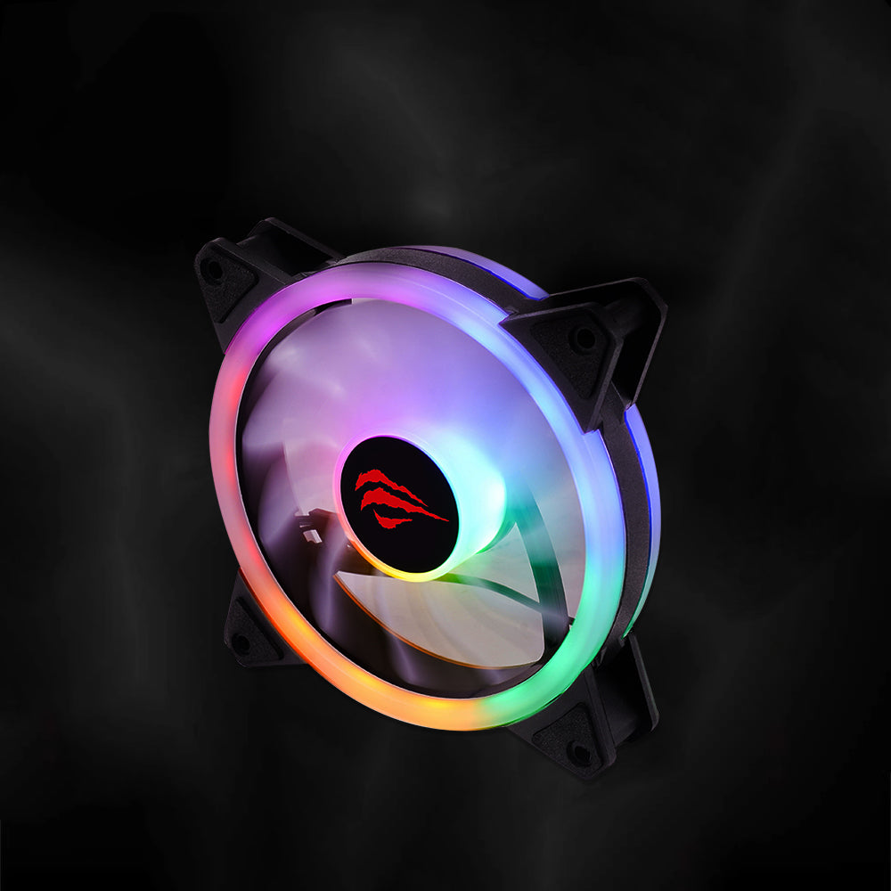 HAVIT F2089 ventilátor, RGB, 1200RPM, 35dB, 1,32W, Fekete