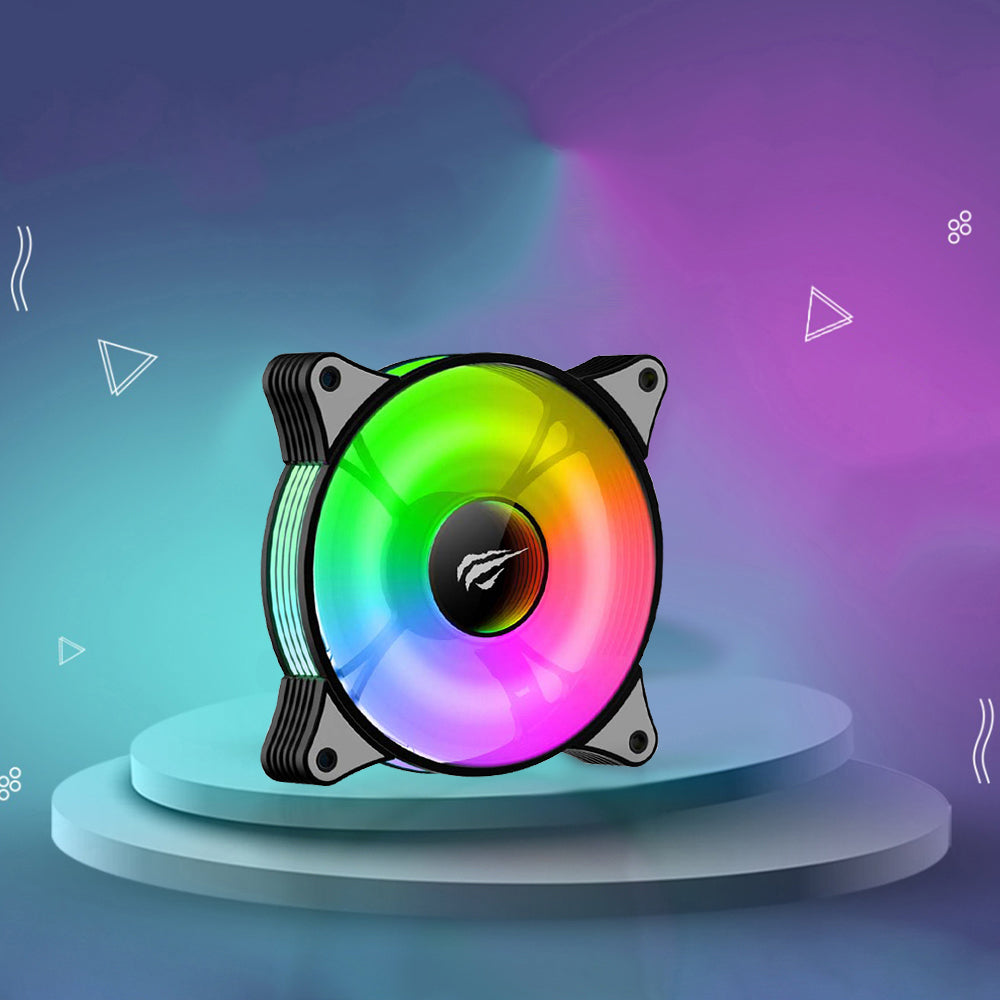 Ventilátor HAVIT F2095, RGB, 600RPM - 1800RPM, 38dB, 1.44W, Fekete