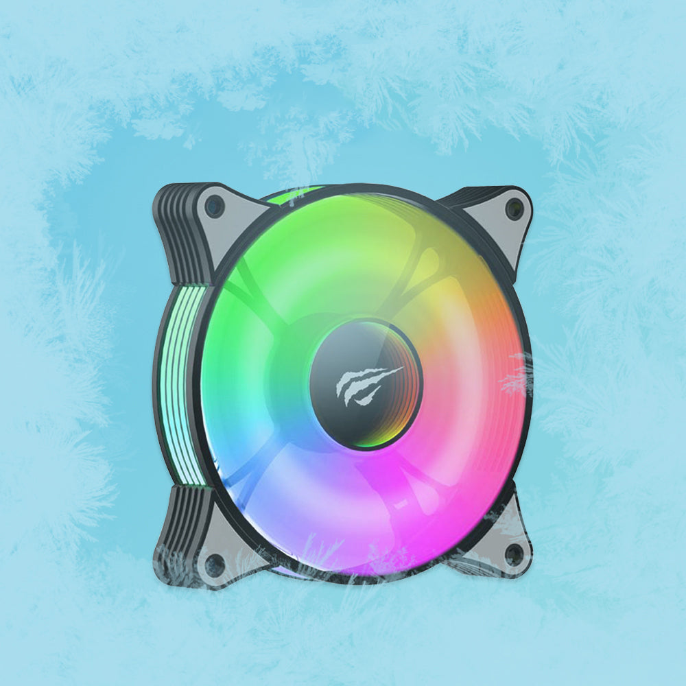 Ventilátor HAVIT F2095, RGB, 600RPM - 1800RPM, 38dB, 1.44W, Fekete