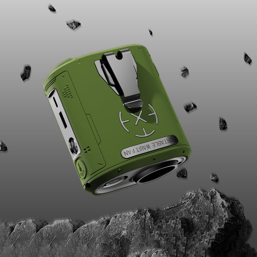 Techsuit Z14 hordozható ventilátor 5000mAh külső akkumulátorral, Zöld