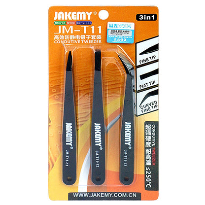 Jakemy antisztatikus csipesz JM-T11, 3in1