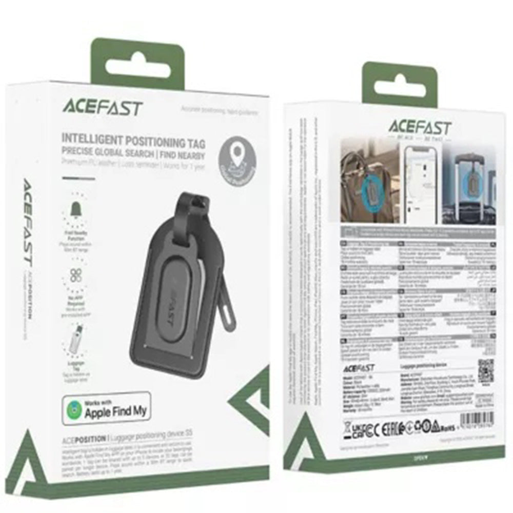 Acefast SmartTag Luggage S5 az iOS sorozathoz, Fekete