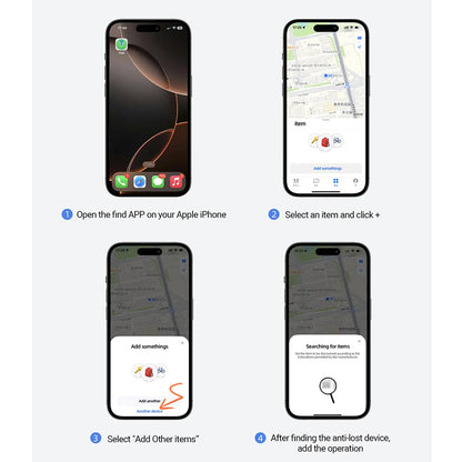 Acefast SmartTag S1 az iOS sorozathoz, 4 darabos készlet, Szürke