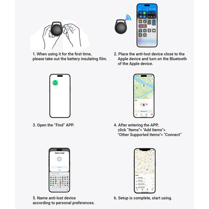 Acefast SmartTag S2 az iOS sorozathoz, Fekete