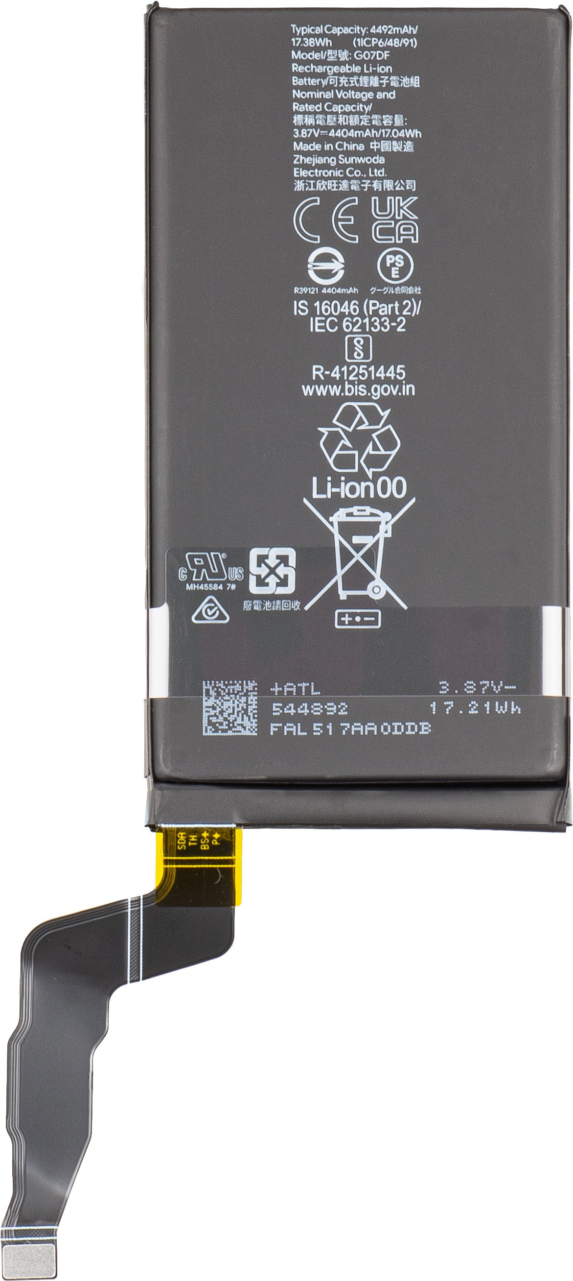 Google Pixel 8a akkumulátor, G07DF, Service Pack G949-01097-00