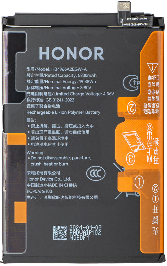 Honor X7b 4G Battery, HB4966A2EGW, Swap