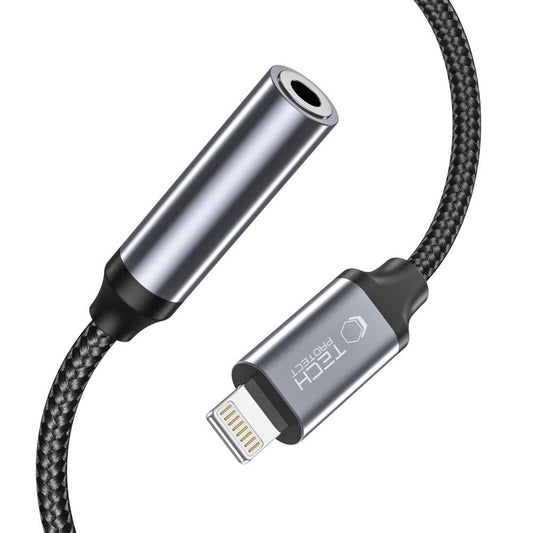Audio Adapter Lightning - 3.5mm Tech-Protect Ultraboost, Fekete