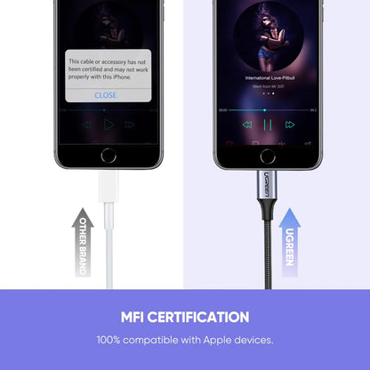 Audio Adapter Lightning - 3.5mm UGREEN US211 (30756), Fekete