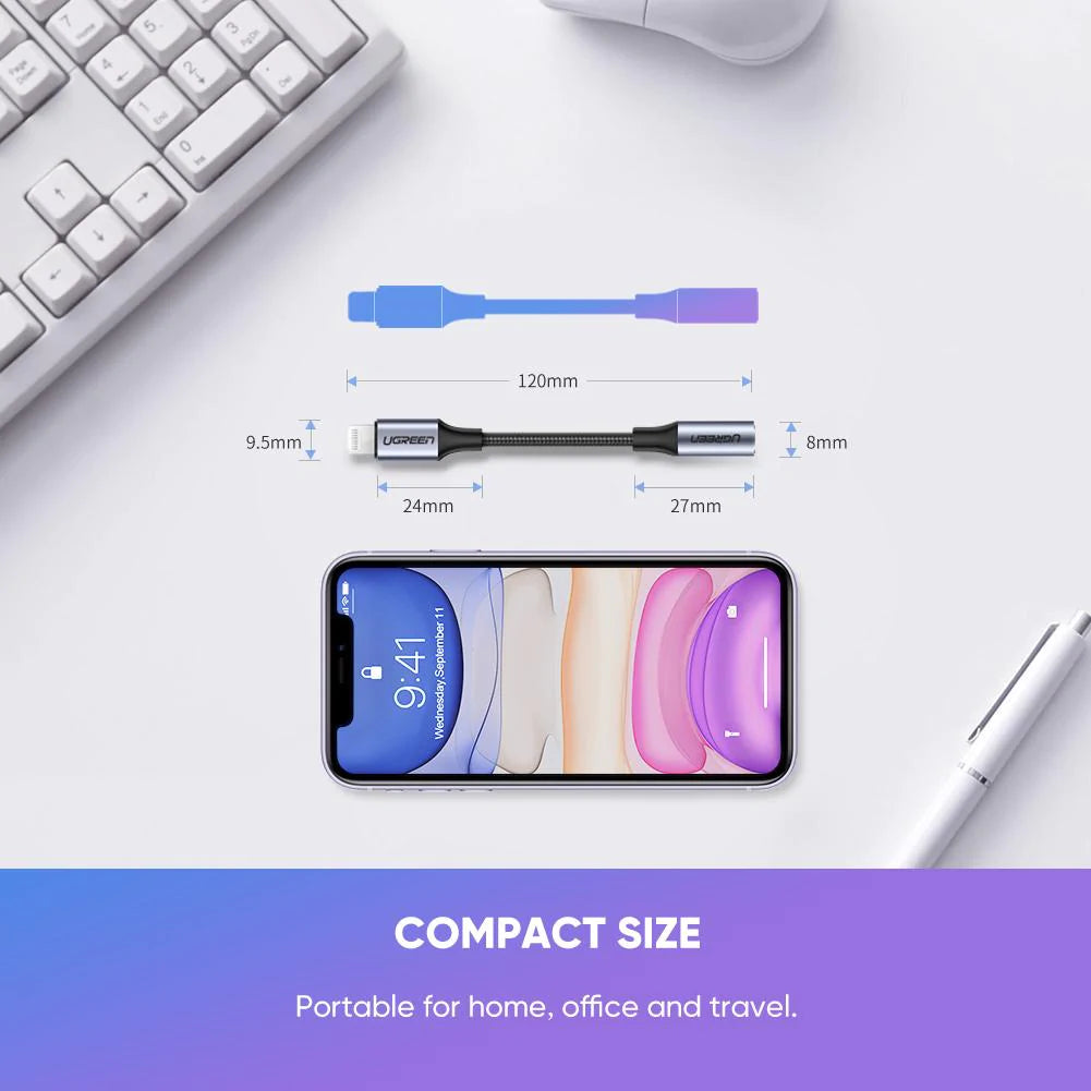 Audio Adapter Lightning - 3.5mm UGREEN US211 (30756), Fekete