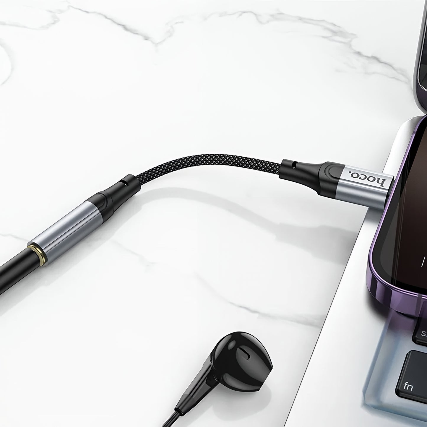 Audio Adapter Lightning - 3.5mm HOCO LS36A, Szürke