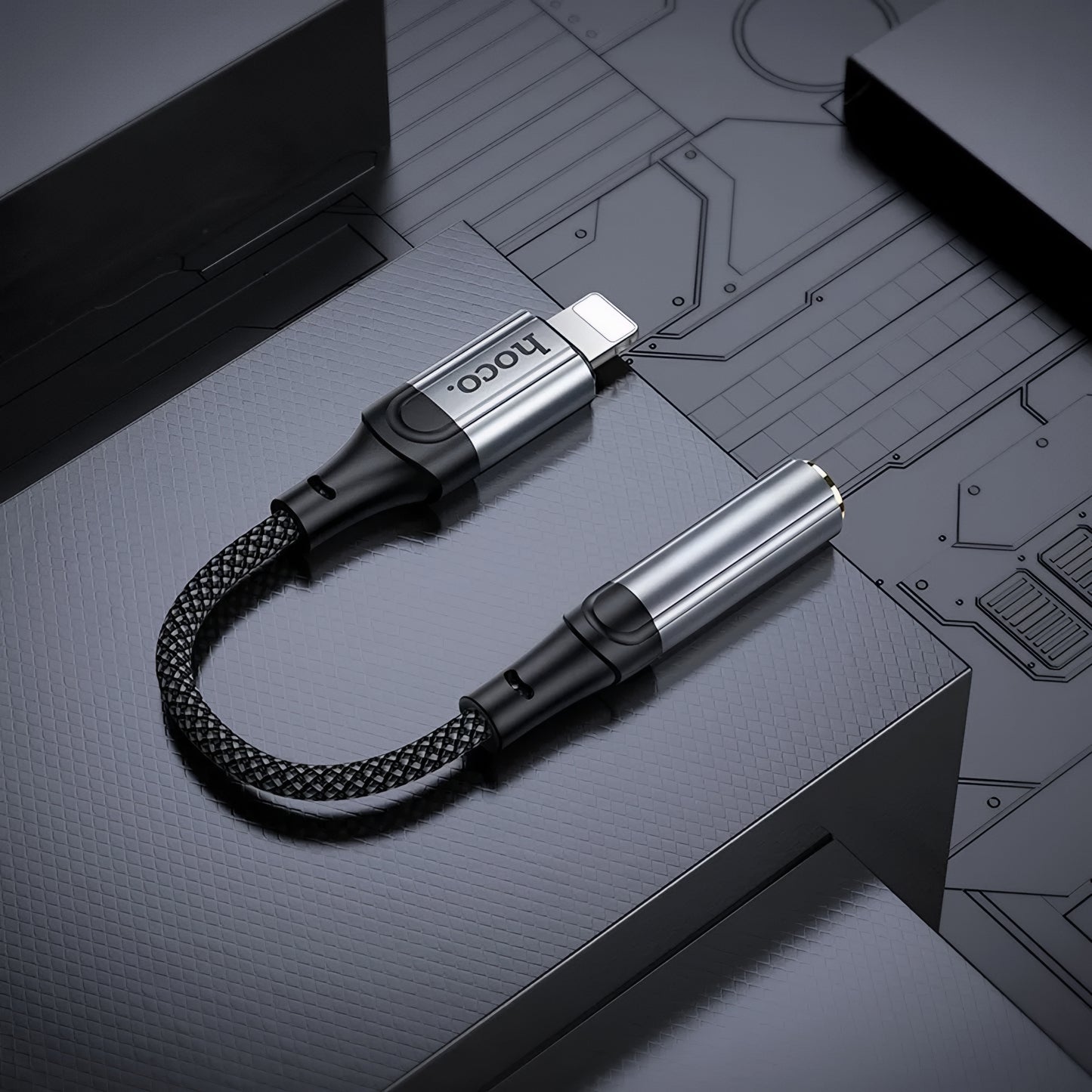Audio Adapter Lightning - 3.5mm HOCO LS36A, Szürke