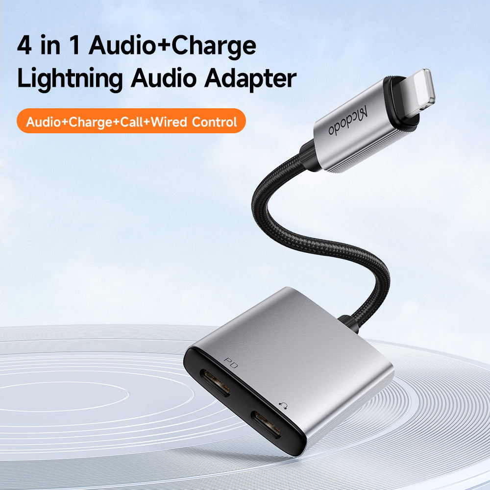 Audio Lightning Adapter - Lightning / Lightning McDodo CA-5560 Wales, Szürke