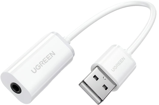 UGREEN US206 Audio Adapter, USB-A - 3.5mm, Fehér