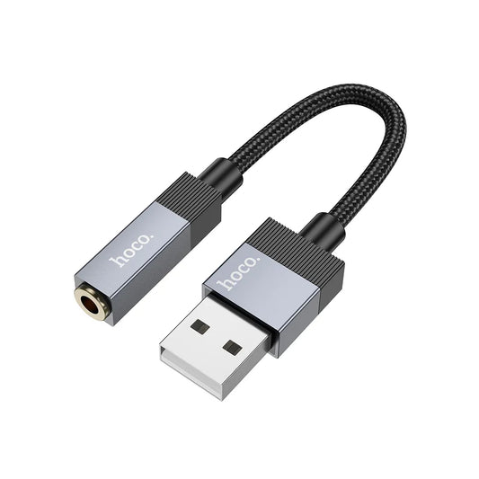 HOCO UPA32D audio adapter, USB-A - 3,5 mm, fekete