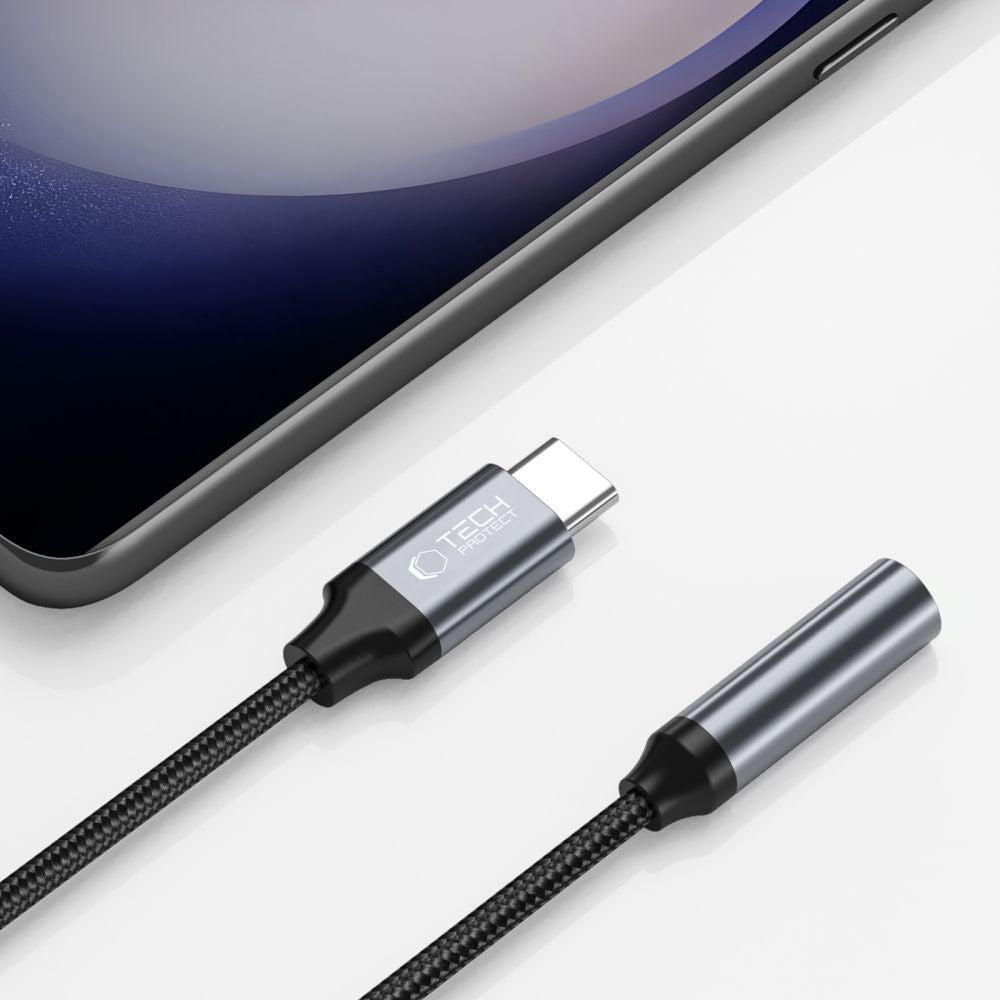 USB-C to 3.5mm Tech-Protect Ultraboost Audio Adapter, Black