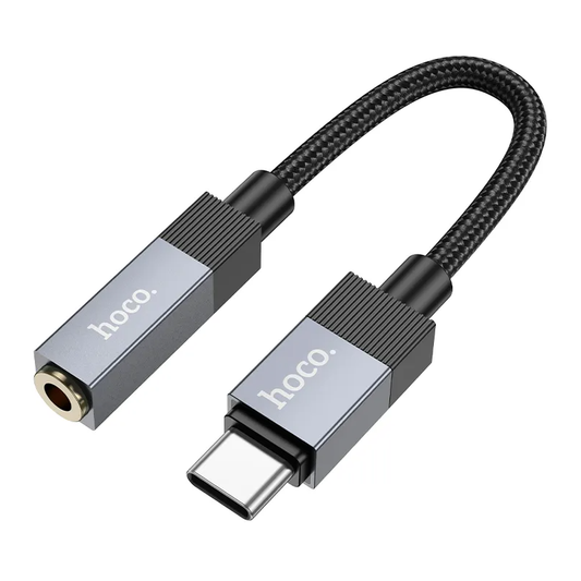 USB-C - 3,5 mm-es HOCO UPA32C audio adapter, fekete